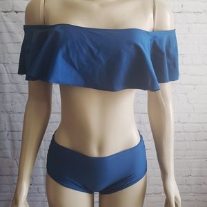 NWOT Blue Retro Bikini - L